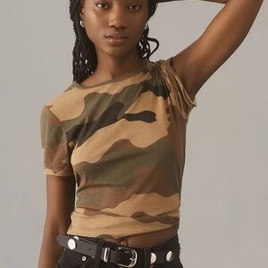 NWT Anthropologie Good American Slim Fitted Camo Top Small